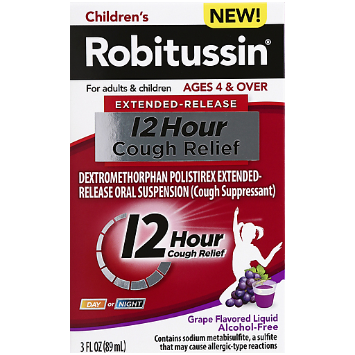 Robitussin Robitussin Children's Cough Relief, 12 Hour, Extended Release, Oral Suspension, Grape Flavored Liquid Health & Beauty White Smoke