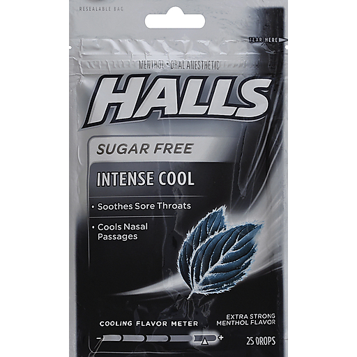 Halls Halls Oral Anesthetic, Menthol, Intense Cool, Sugar Free Health & Beauty Black