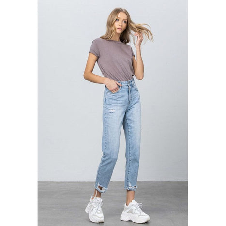 High Rise Tapered Jeans