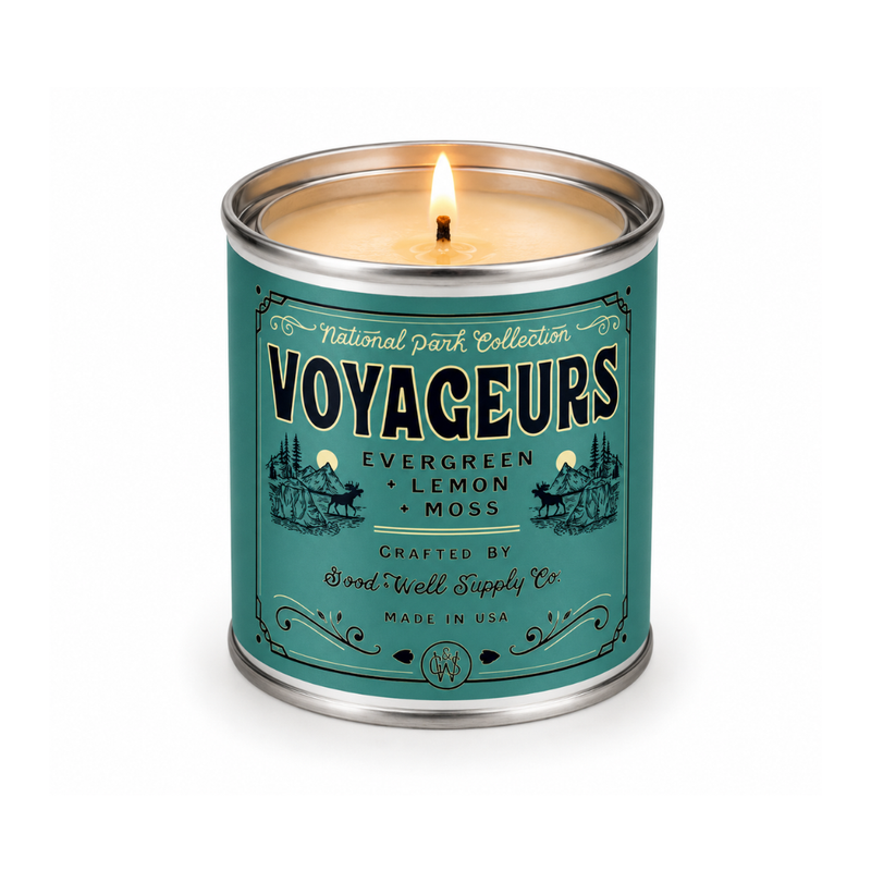 Good & Well Supply Co Voyageurs National Park Candle Candles Sea Green Half Pint / 8oz / Cotton Wick,Pint / 14oz / Cotton Wick