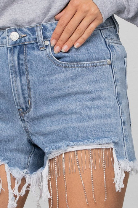 RHINESTONE PREMIUM DENIM SHORTS