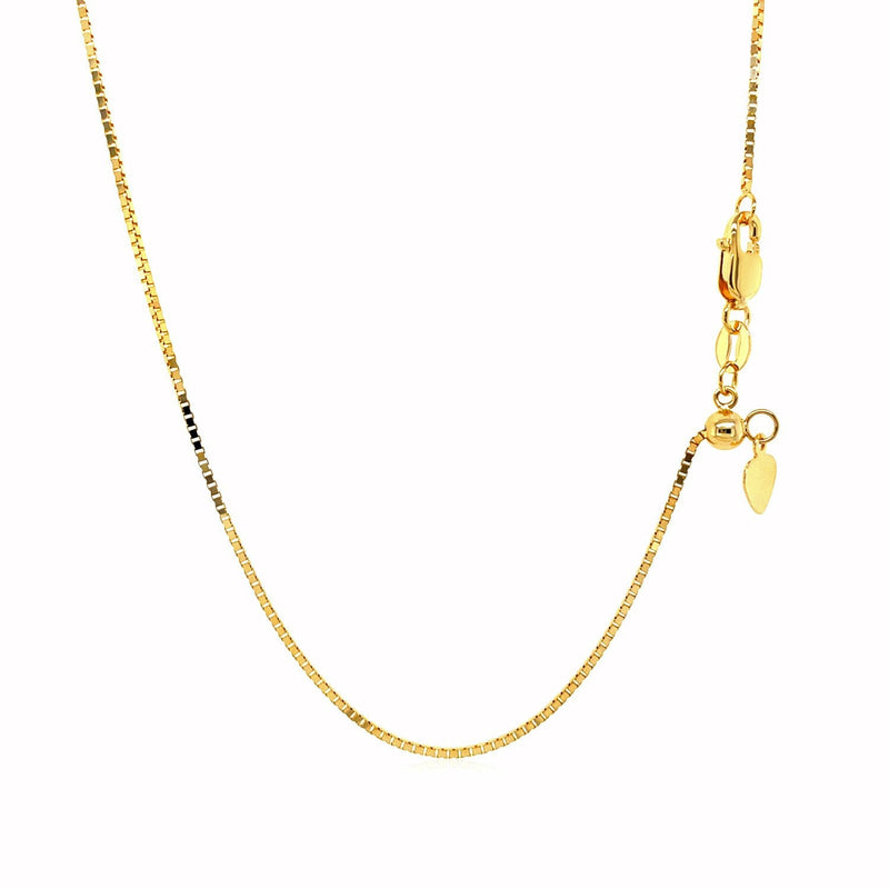 Bids.com 14k Yellow Gold Adjustable Box Chain 0.85mm Necklaces