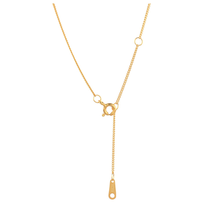 14K Gold Plated Two Circle Interlocking Pendant Necklace