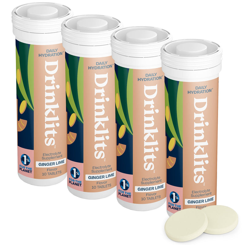 Drinklits Drinklits Ginger-Lime Best Hydration Tablets (4) Tube Bundle Hydration Electrolyte Tablets