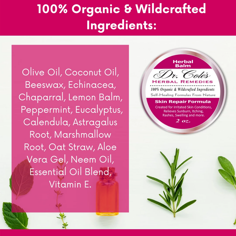 COLEHERBALS 16 - Dr. Cole's Organic Skin Repair Herbal Balm Herbal