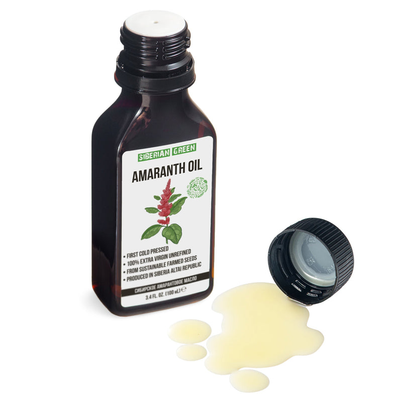 SiberianGreen.com Amaranth Seed Oil 100 ml - Extra Virgin, Cold-Pressed, Premium Quality Cooking Oils