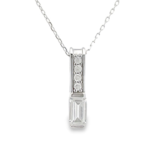 Bids.com .06ct Zircon Diamond Fashion Pendants 10KT White Gold Pendants
