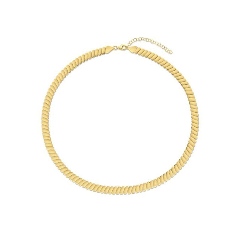 Bids.com 14k Yellow Gold Rib Link Necklace Necklaces