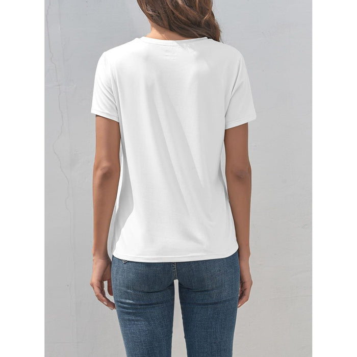 Graphic Round Neck Short Sleeve T-Shirt