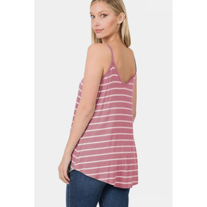 Zenana Striped Curved Hem Cami