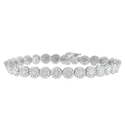 Bids.com 14K White Gold 2.00 Cttw Diamond Halo Link Tennis Bracelet (H-I Color, I1-I2 Clarity) - 7" Inches Bracelets