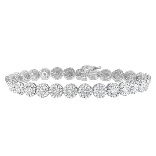 Bids.com 14K White Gold 2.00 Cttw Diamond Halo Link Tennis Bracelet (H-I Color, I1-I2 Clarity) - 7" Inches Bracelets