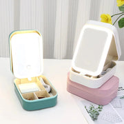 Mill's Beauty Supply LED Mirror Makeup Storage Box Portable Travel Makeup Case Cosmetic Bag Large-Capacity Make up Storage Box Makeup Accessories