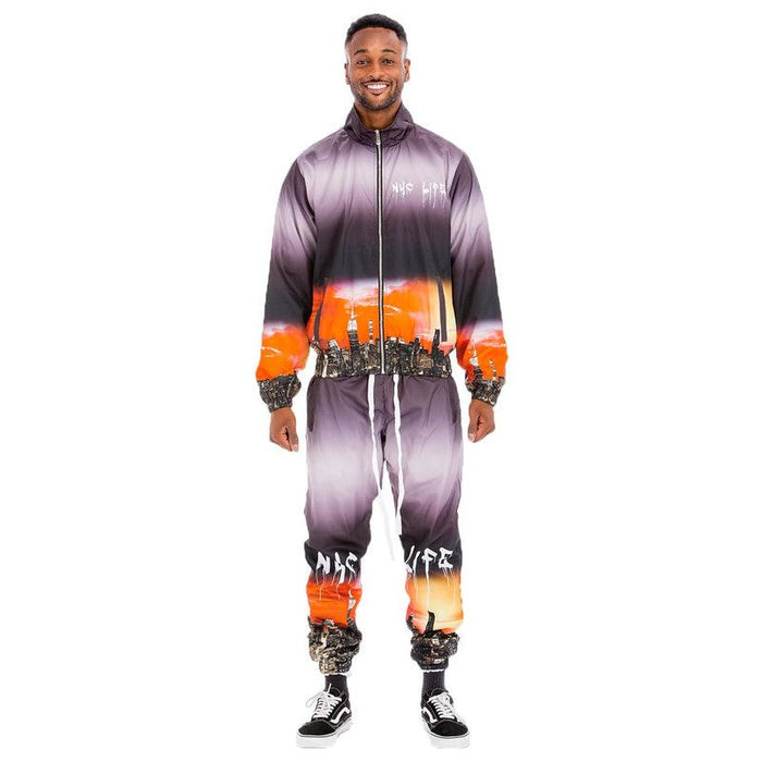 Nyc Life La Life Print Windbreak Track Suit