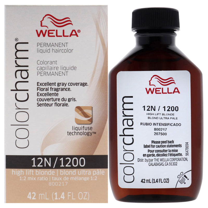 Wella Wella ColorCharm Permanent Liquid Hair Color 42 Ml / 1.4 Oz - 12N / 1200 High Lift Blonde Hair Color White Smoke