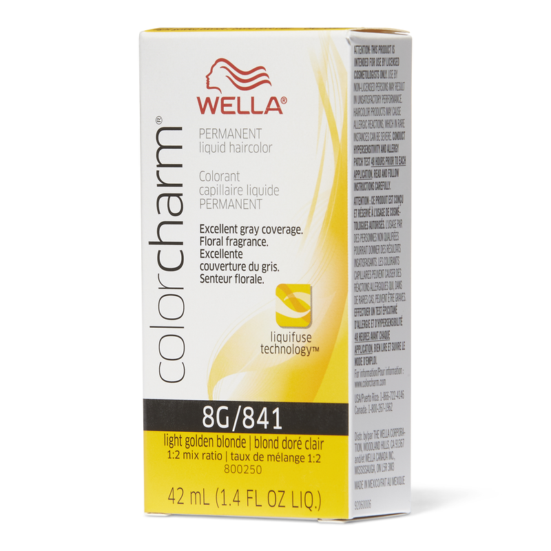 Wella Wella ColorCharm Permanent Liquid Hair Color 8G/Light Golden Blonde, 42mL Hair Color Lavender