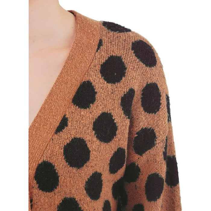 Polka Dot Jacquard Sweater Shrug Cardigan