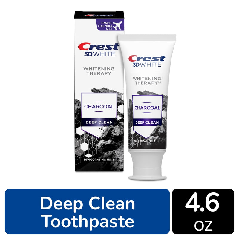 Crest Toothpaste, Anticavity, Fluoride, Invigorating Mint, Deep Clean, Charcoal, Whitening Therapy 4.6 Oz