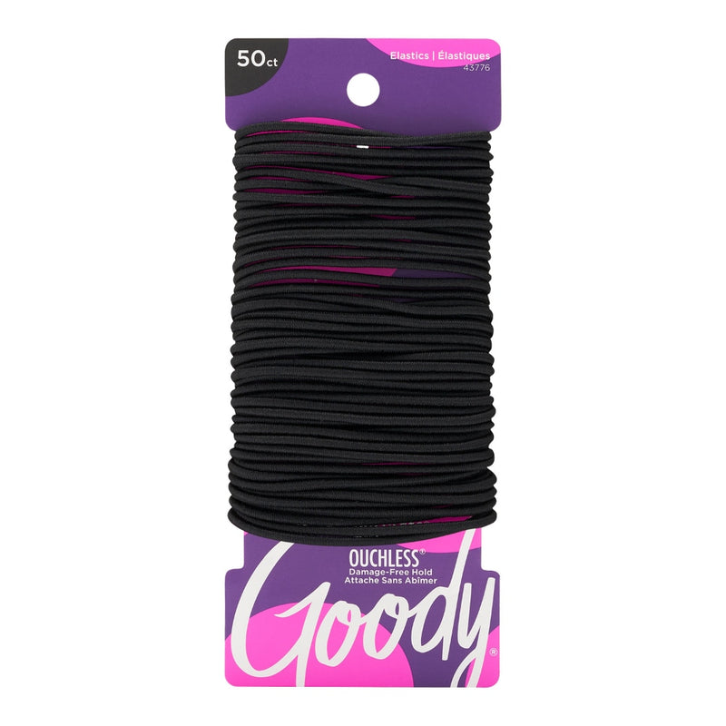 Goody Goody Ouchless No Metal Elastics, Large, Thin Black Hair Care