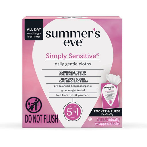 Summer's Eve Summer's Eve Simply Sensitive Daily Feminine Wipes, Removes Odor, P H Balanced Bath & Body