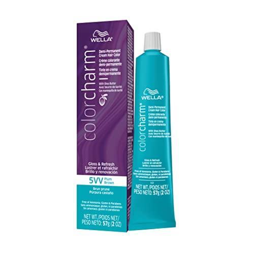 Wella Professionals Wella Professionals Color Charm Gloss & Refresh Demi-Permanent Cream Hair Color - 5VV - Plum Brown Hair Color White Smoke