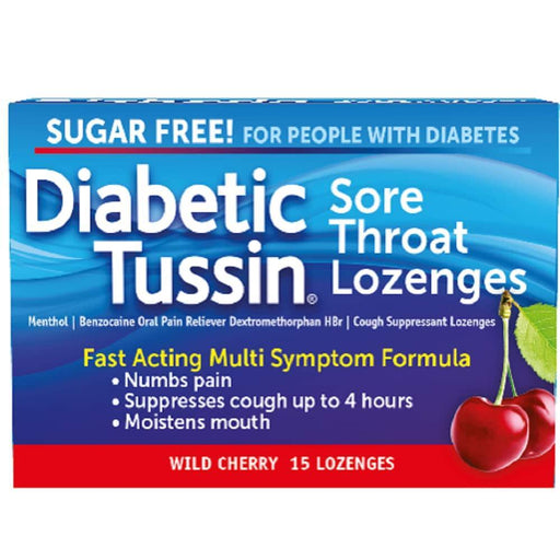 Diabetic Tussin Diabetic Tussin Sore Throat & Cough Lozenges, Wild Cherry Health & Beauty