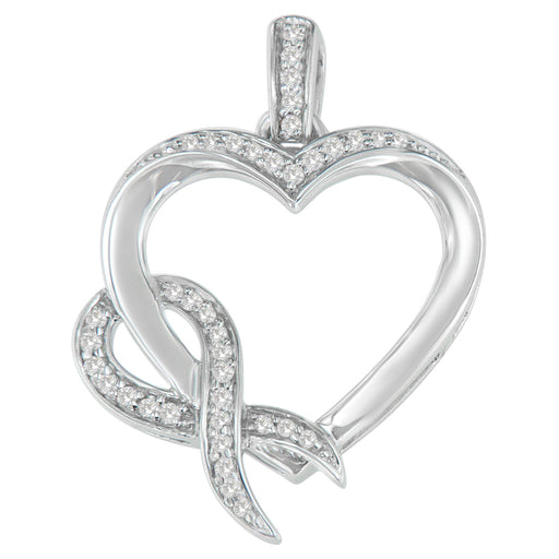 Bids.com .925 Sterling Silver 1/6 cttw Diamond Heart Pendant Necklace (H-I, I1-I2) Necklaces