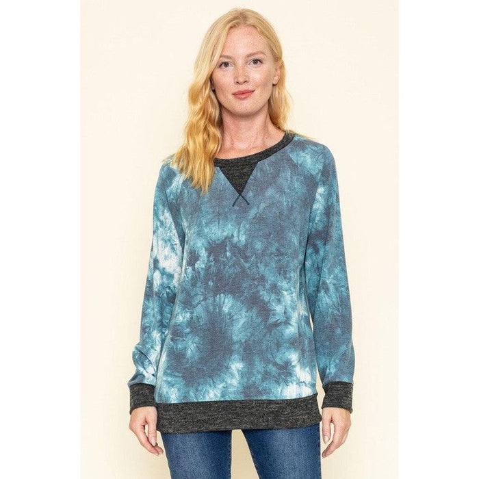 Tie Dye Raglan Two Tone Tunic