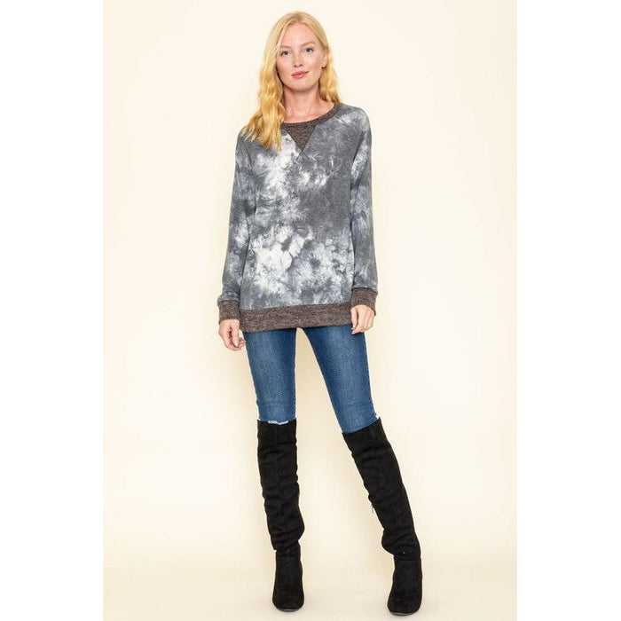 Tie Dye Raglan Two Tone Tunic