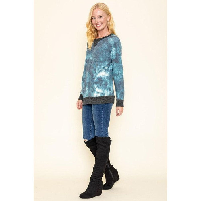 Tie Dye Raglan Two Tone Tunic