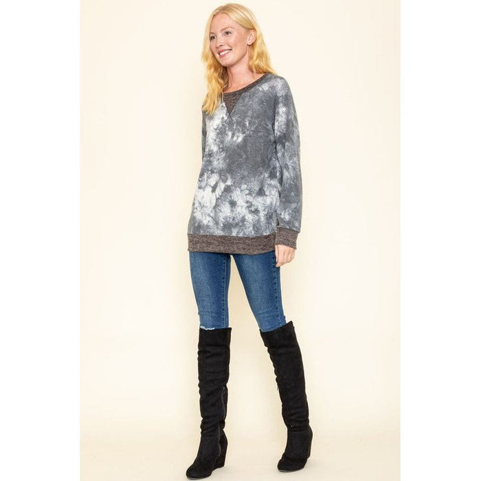 Tie Dye Raglan Two Tone Tunic