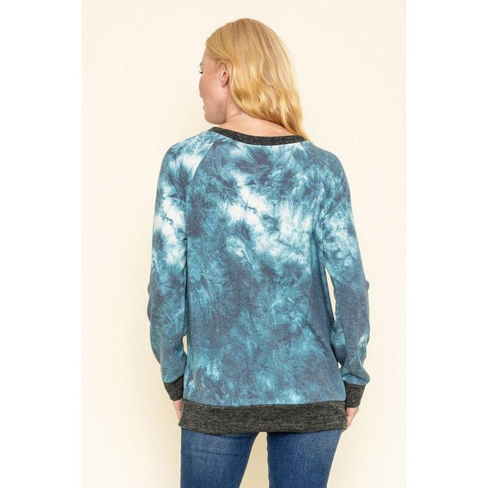 Tie Dye Raglan Two Tone Tunic