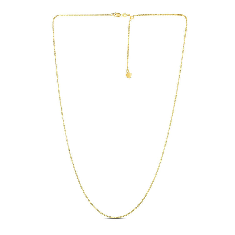 Bids.com 14k Yellow Gold Adjustable Popcorn Chain 1.3mm Necklaces