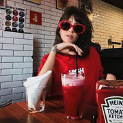 zeroUV Oversize Retro Tapered Arms Clout Goggle Oval Sunglasses 53mm C383 Sunglasses