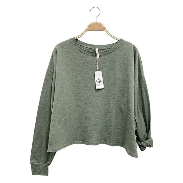 Pre Washed Cotton Oversized Long Sleeve T