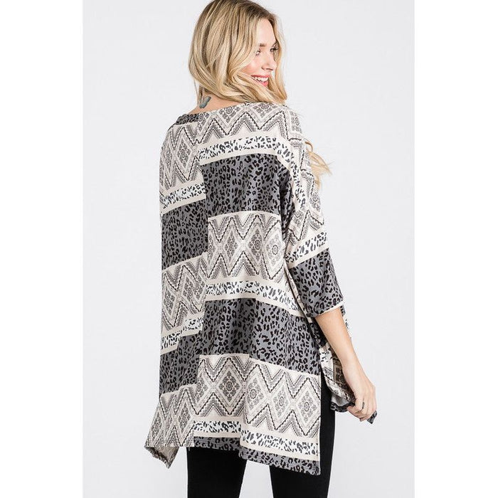 TRIBAL PRINT OVERSIZE TOP