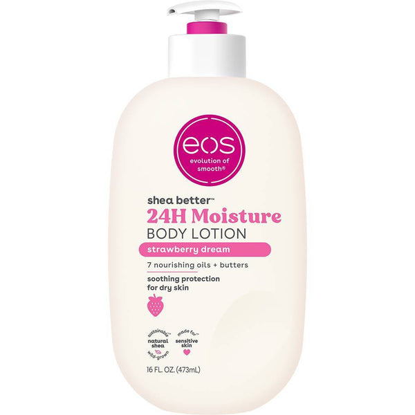 eos eos Shea Better 24H Moisture Body Lotion - Strawberry Dream - 16oz Lotion & Moisturizer White Smoke