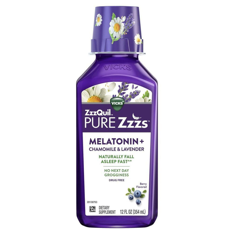 Vicks Vicks Melatonin+ Drug Free Berry Flavored - 12 Fl oz Medicine & Drugs White Smoke