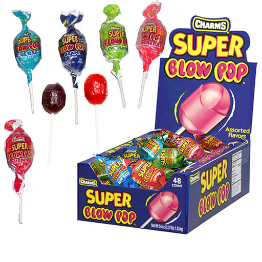 Charms Charms Super Blow Pops 48 Lollipops/Box, Assorted Flavors Candy & Chocolate