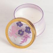 Rosy Rings Blackberry & Coconut Large Watercolor Pressed Floral Candle Pressed Floral Candles