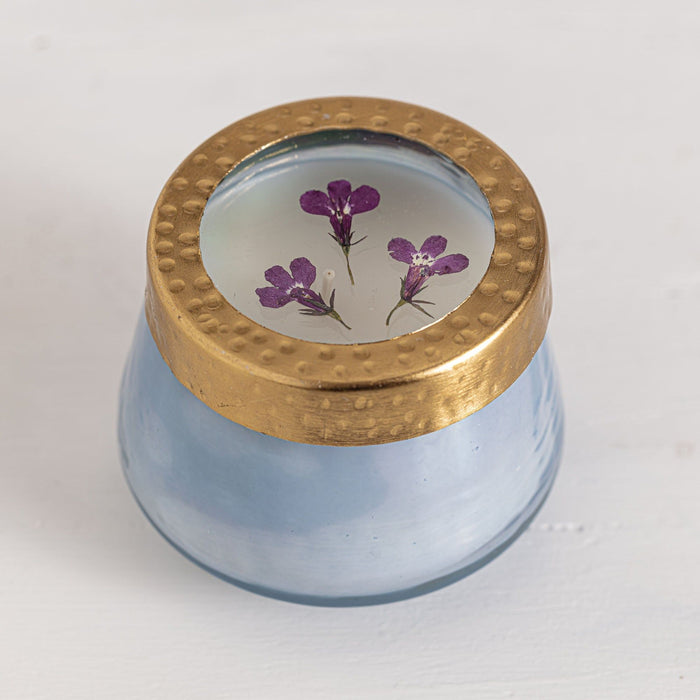 Berry Fig Small Watercolor Pressed Floral Candle