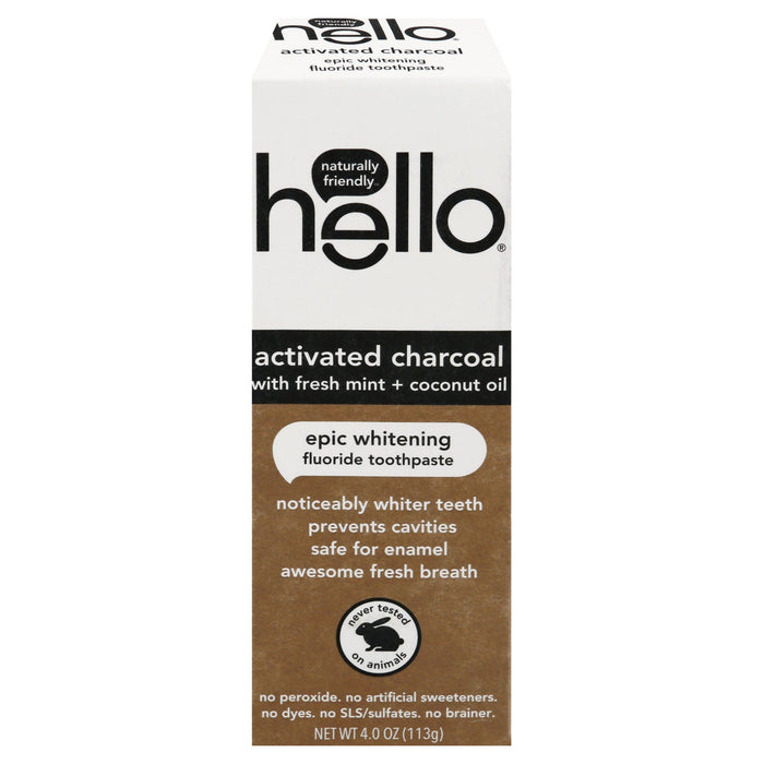 Hello Products Toothpaste Active Charcoal Whitening - 4 Oz - 1 Pack