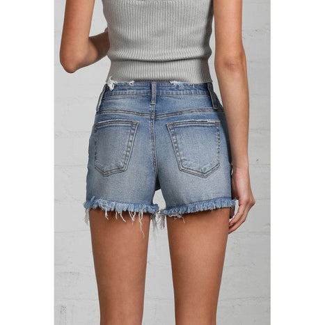 Mid-Rise Premium Distressed Shorts