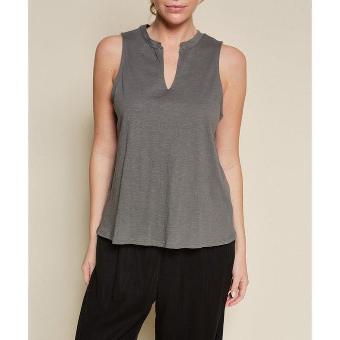 V SHAPE SLEEVELESS TOP