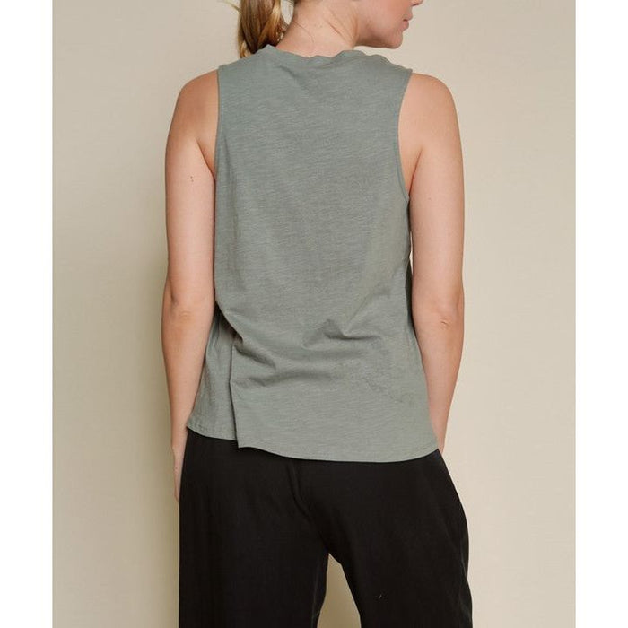 V SHAPE SLEEVELESS TOP