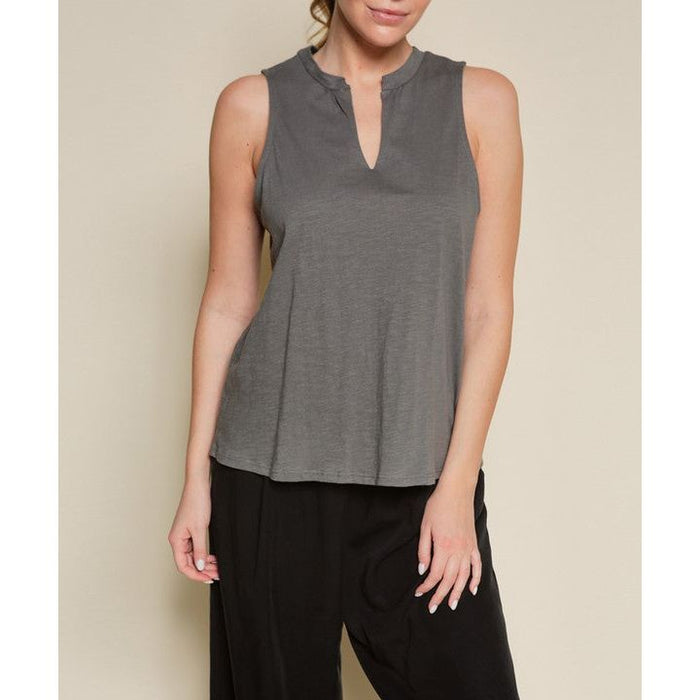 V SHAPE SLEEVELESS TOP