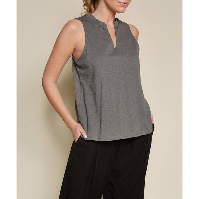 V SHAPE SLEEVELESS TOP