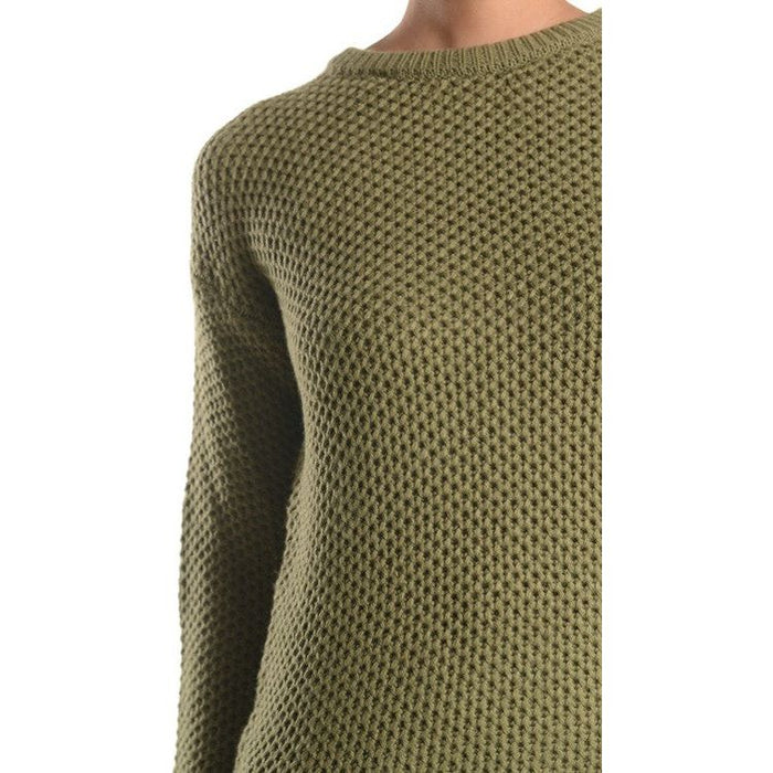 Honeycomb Stitch Sweater Top. w/ Elbow Patch