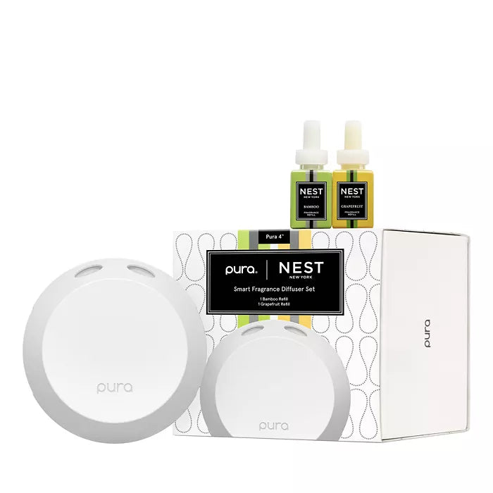 Nava Beauty Nest New York NEST x Pura 4™ Smart Fragrance Diffuser Set Bamboo & Grapefruit White Smoke