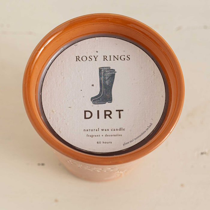 Dirt Garden Pot Candle + Plantable Seed Paper Dust Covers